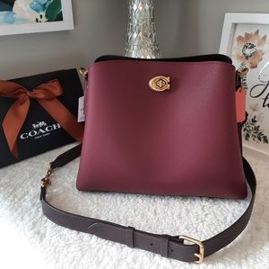 [NWT]COACH Willow Shoulder Bag Color Black Cherry